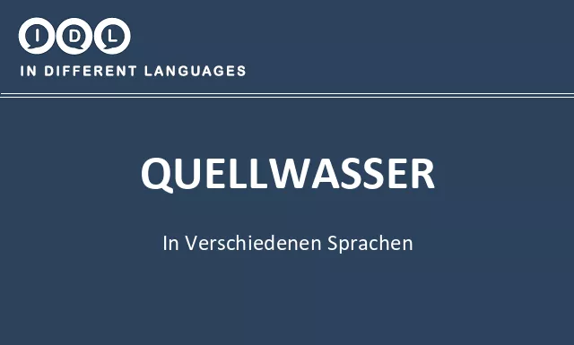 Quellwasser in verschiedenen sprachen - Bild