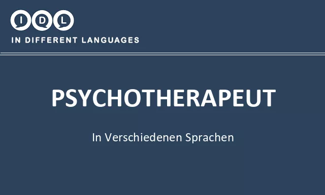 Psychotherapeut in verschiedenen sprachen - Bild