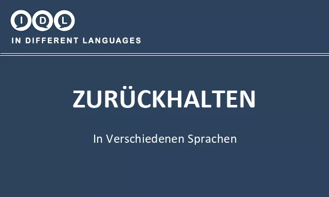 Zurückhalten in verschiedenen sprachen - Bild