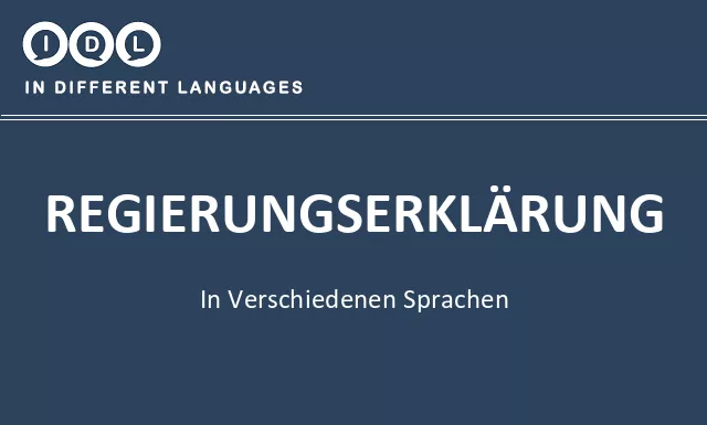 Regierungserklärung in verschiedenen sprachen - Bild