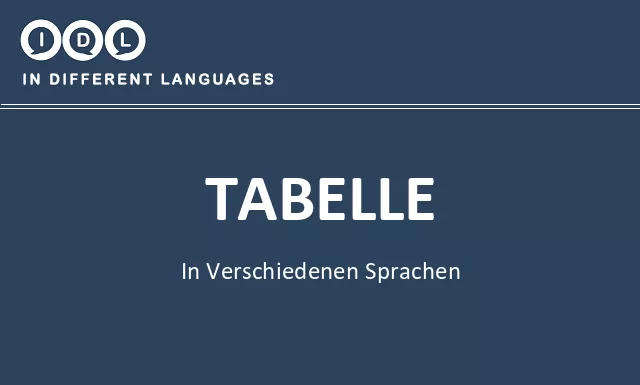 Tabelle in verschiedenen sprachen - Bild