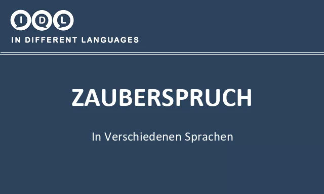 Zauberspruch in verschiedenen sprachen - Bild