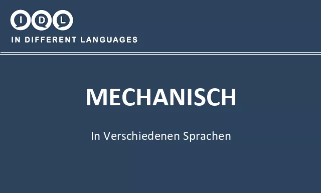 Mechanisch in verschiedenen sprachen - Bild