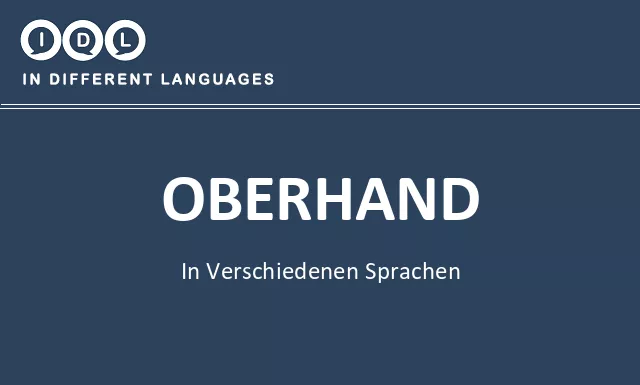 Oberhand in verschiedenen sprachen - Bild