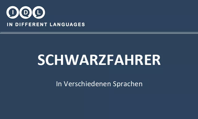 Schwarzfahrer in verschiedenen sprachen - Bild