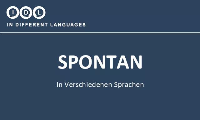 Spontan in verschiedenen sprachen - Bild