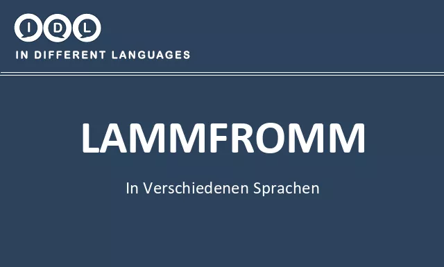 Lammfromm in verschiedenen sprachen - Bild