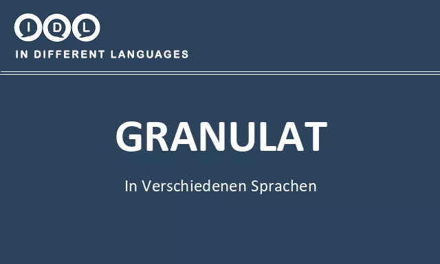 Granulat in verschiedenen sprachen - Bild