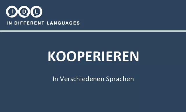 Kooperieren in verschiedenen sprachen - Bild