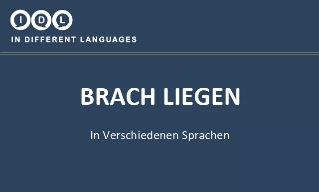 Brach liegen in verschiedenen sprachen - Bild