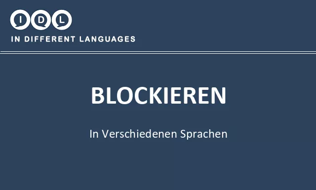 Blockieren in verschiedenen sprachen - Bild