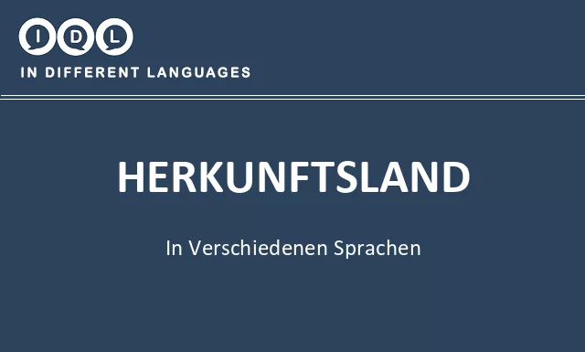 Herkunftsland in verschiedenen sprachen - Bild