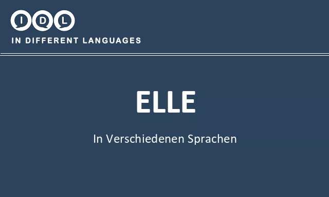 Elle in verschiedenen sprachen - Bild