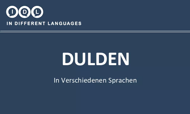 Dulden in verschiedenen sprachen - Bild