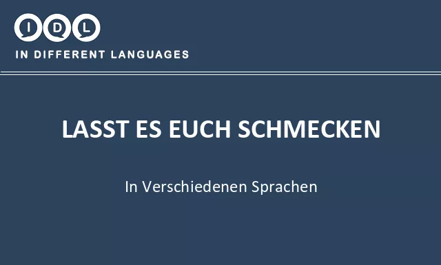 Lasst es euch schmecken in verschiedenen sprachen - Bild