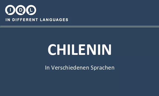 Chilenin in verschiedenen sprachen - Bild