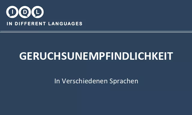 Geruchsunempfindlichkeit in verschiedenen sprachen - Bild