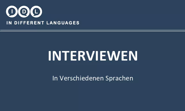 Interviewen in verschiedenen sprachen - Bild