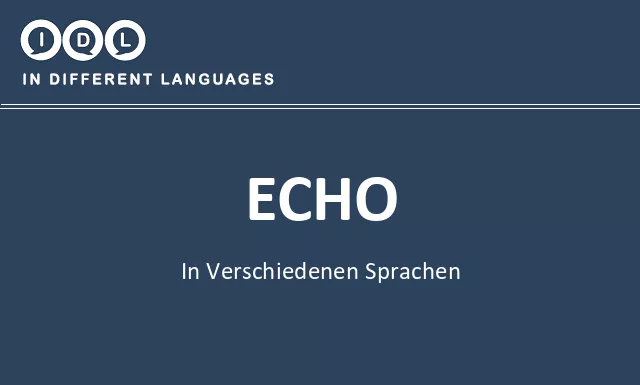 Echo in verschiedenen sprachen - Bild