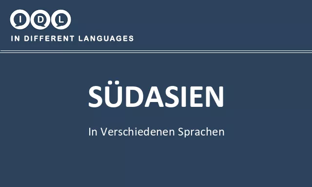 Südasien in verschiedenen sprachen - Bild