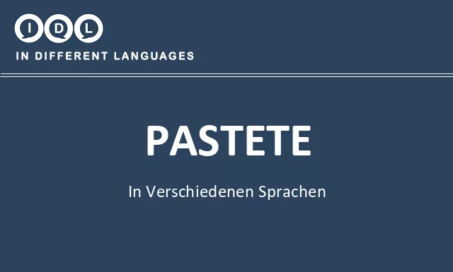 Pastete in verschiedenen sprachen - Bild