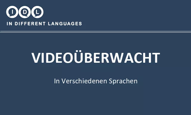 Videoüberwacht in verschiedenen sprachen - Bild