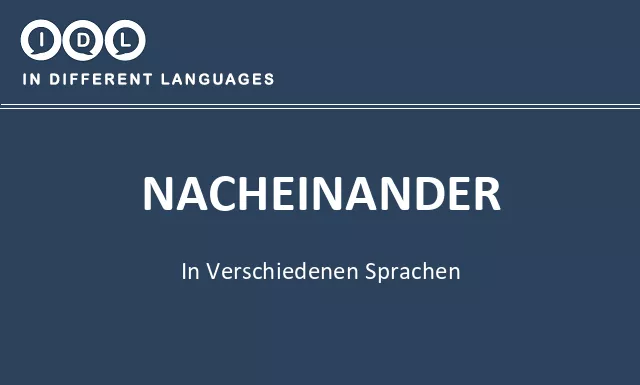 Nacheinander in verschiedenen sprachen - Bild