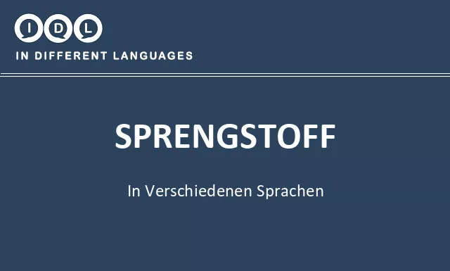 Sprengstoff in verschiedenen sprachen - Bild