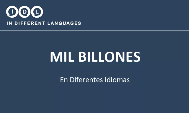 Mil billones en diferentes idiomas - Imagen