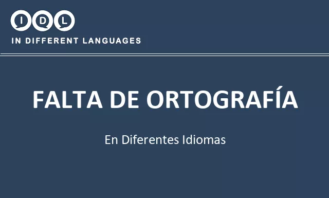 Falta de ortografía en diferentes idiomas - Imagen