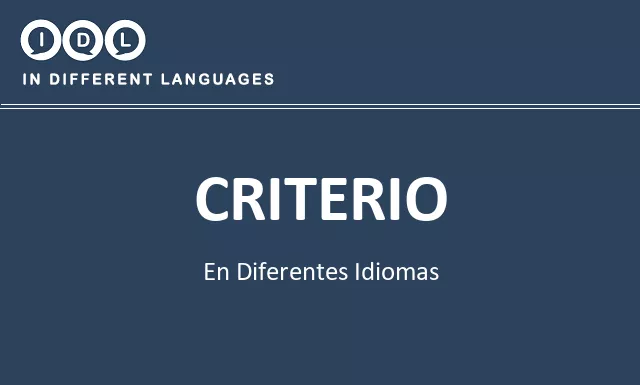 Criterio en diferentes idiomas - Imagen