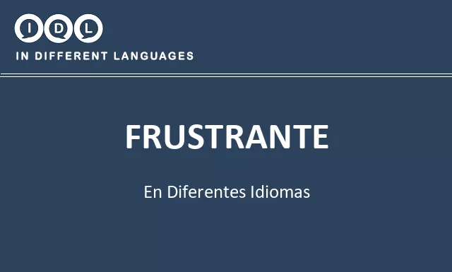 Frustrante en diferentes idiomas - Imagen