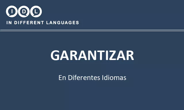 Garantizar en diferentes idiomas - Imagen