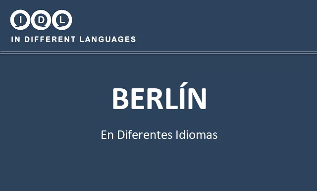 Berlín en diferentes idiomas - Imagen