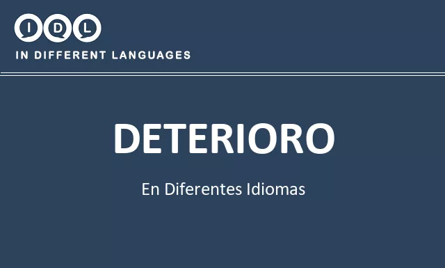 Deterioro en diferentes idiomas - Imagen