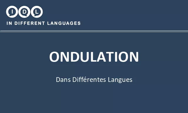 Ondulation dans différentes langues - Image