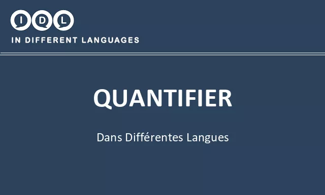 Quantifier dans différentes langues - Image