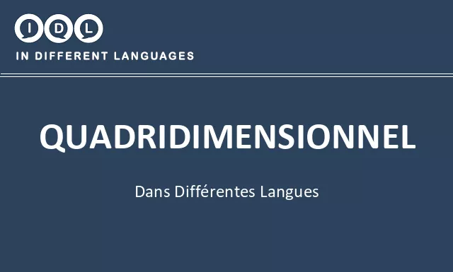 Quadridimensionnel dans différentes langues - Image