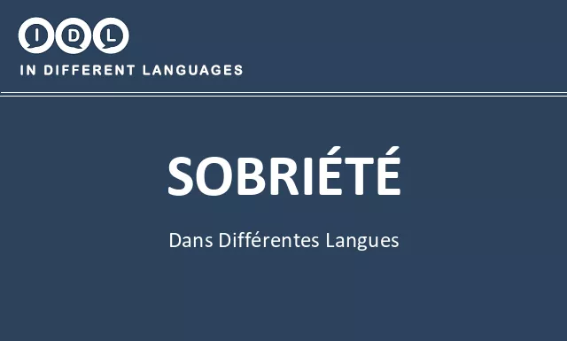 Sobriété dans différentes langues - Image