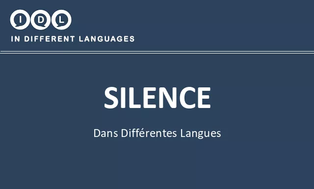 Silence dans différentes langues - Image