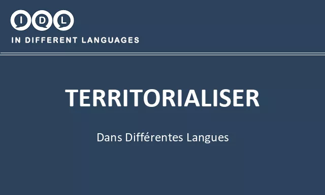 Territorialiser dans différentes langues - Image