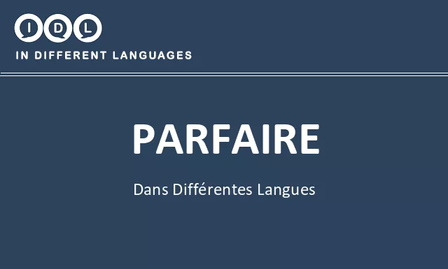 Parfaire dans différentes langues - Image