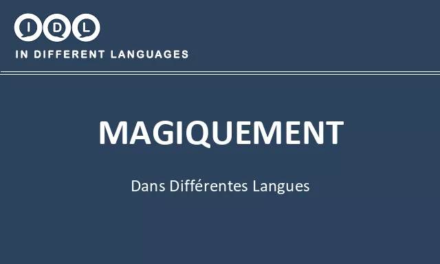 Magiquement dans différentes langues - Image