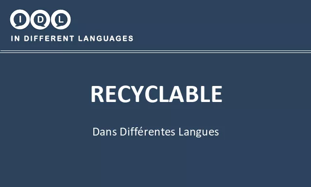 Recyclable dans différentes langues - Image