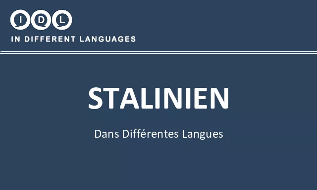 Stalinien dans différentes langues - Image
