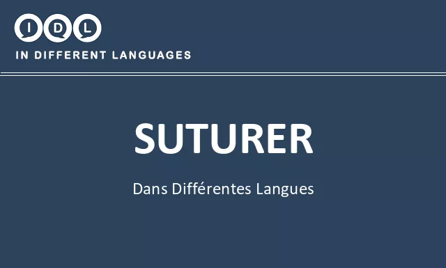 Suturer dans différentes langues - Image