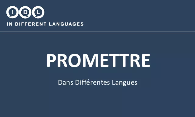 Promettre dans différentes langues - Image