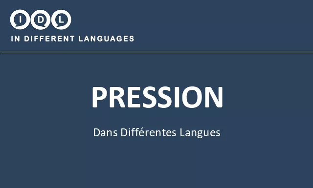 Pression dans différentes langues - Image