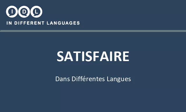 Satisfaire dans différentes langues - Image