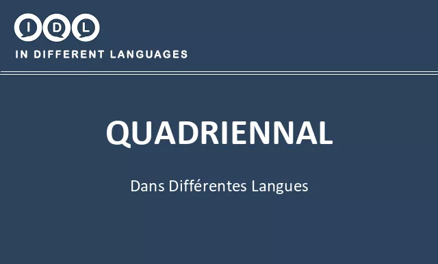 Quadriennal dans différentes langues - Image